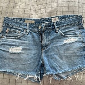 AG distressed jean shorts